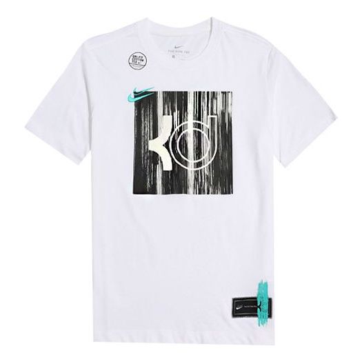 Nike Dri-FIT KD Logo Kevin Durant Printed TEE Men White CD1279-100