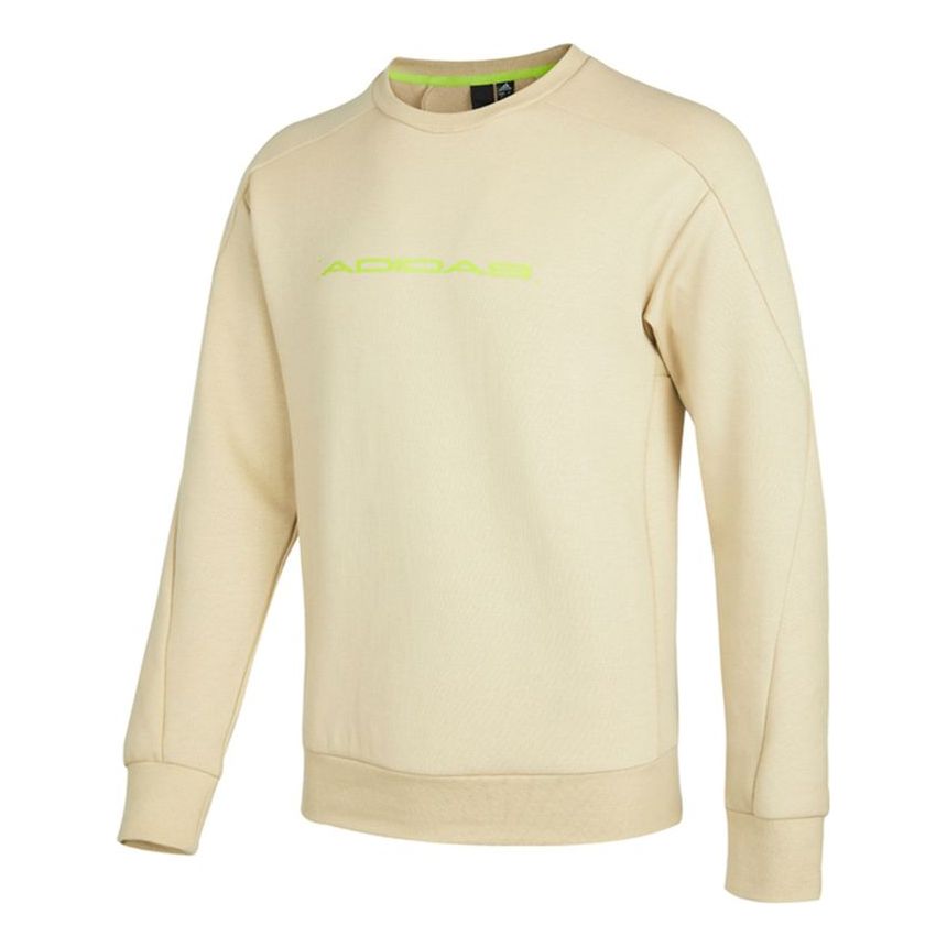 Men's adidas Th Eng Sweat Logo Printing Casual Sports Pullover Khaki H39278