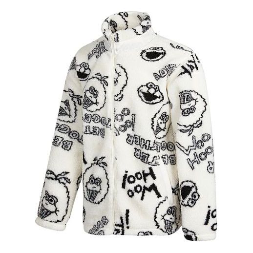 adidas neo x SESAME STREET Crossover Limited Full Print Polar Fleece Long Sleeves Jacket White HD7298