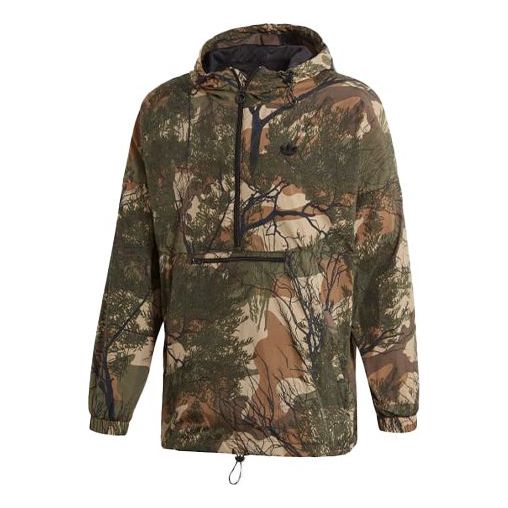 adidas originals Half Zipper Pullover Hooded Jacket Camouflage GE1308