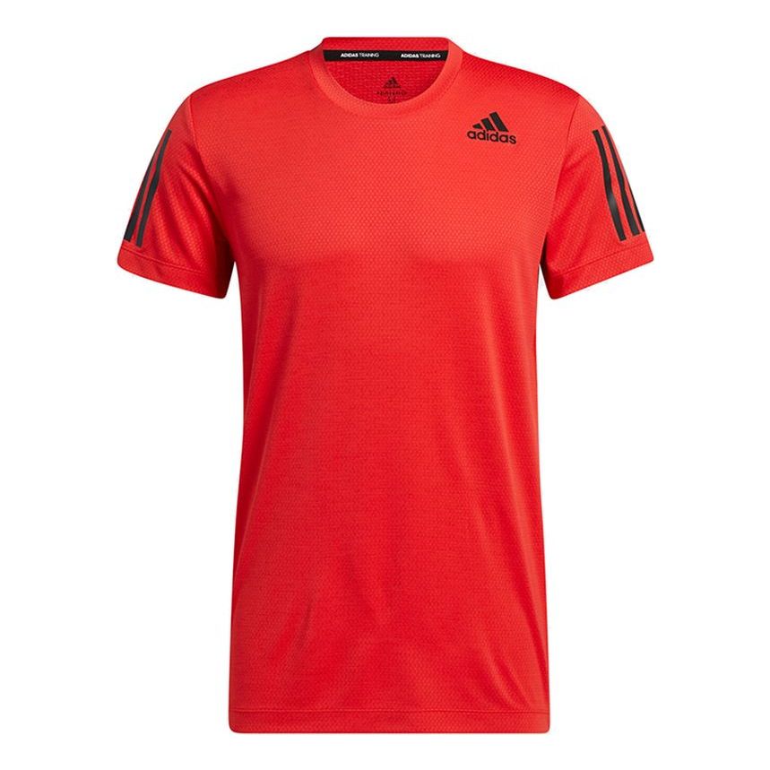 adidas Men's H.Rdy Warri Stripes Print Crew Neck Red H11108