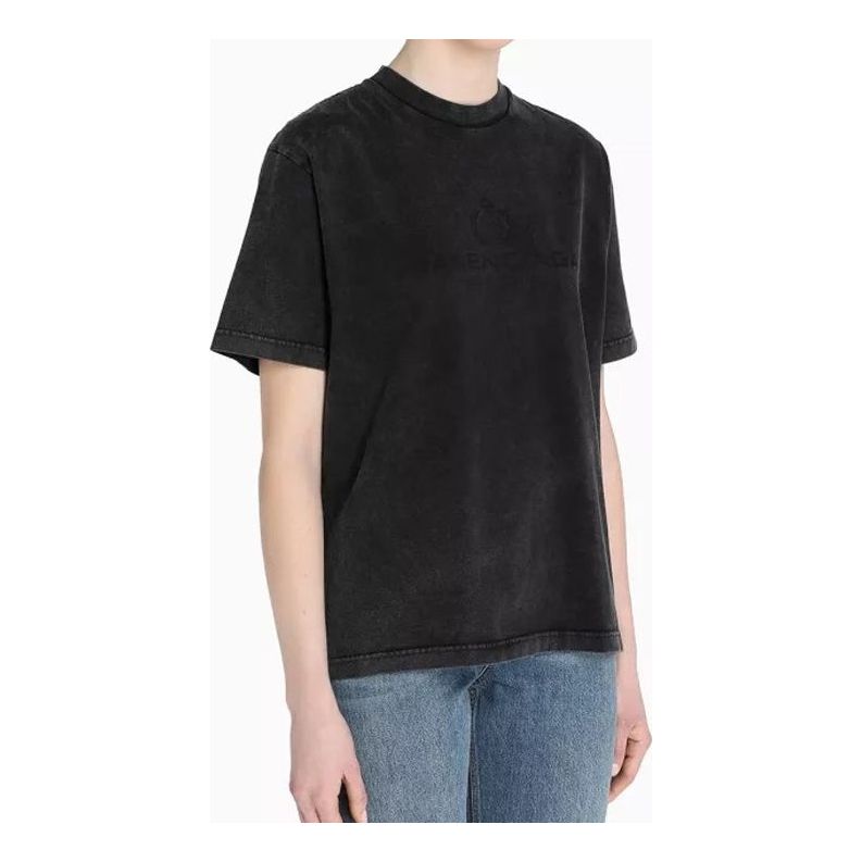 Balenciaga Alphabet Logo Printing Short Sleeve Unisex Gray 594599THV851140