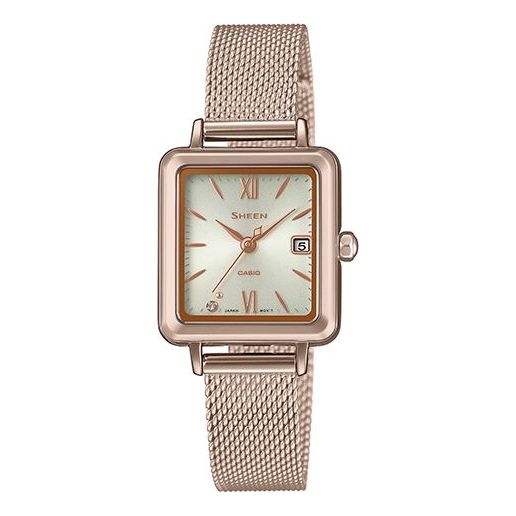 CASIO SHEEN Solar Powered Quartz Waterproof Sapphire Crystal Rose Gold Analog SHS-D400CGM-4APRD