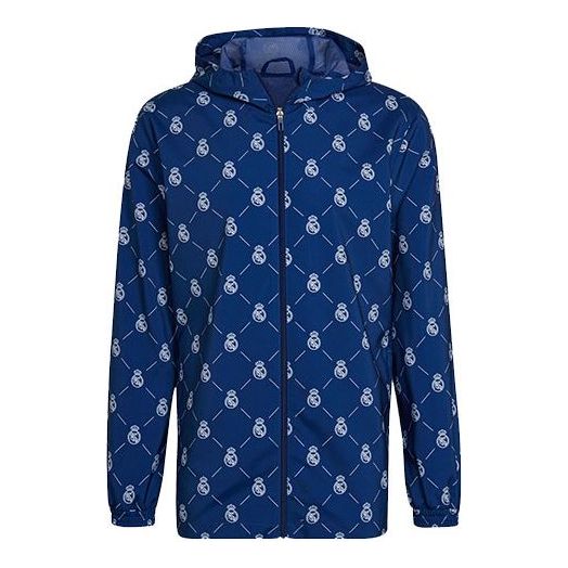adidas Soccer/Football Sports Hooded Jacket Real Madrid Blue H59047