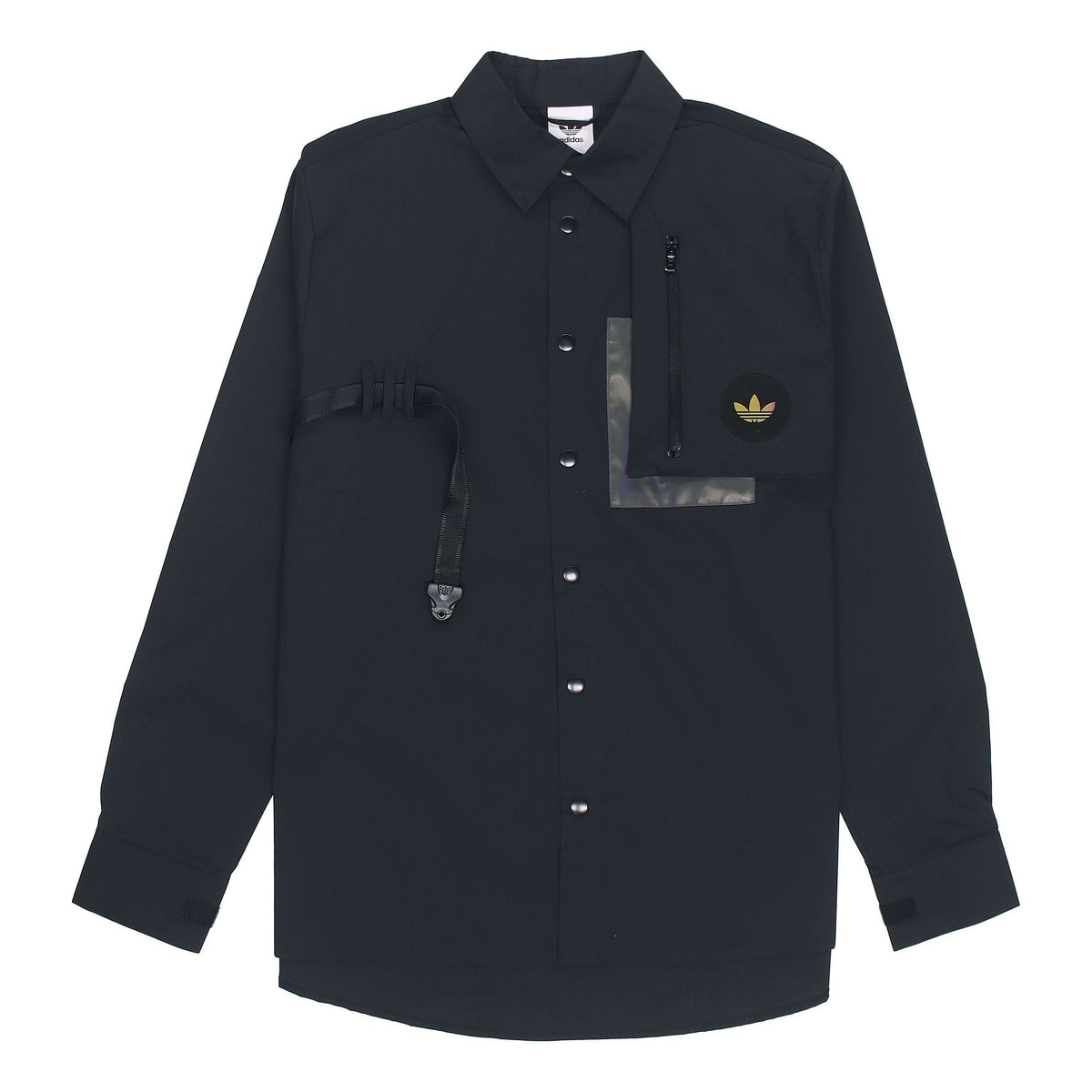 adidas originals Chest Solid Color Long Sleeves Shirt Black H58071