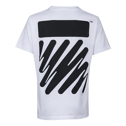 Men's Off-White SS22 Solid Color Cotton Zebra Printing Short Sleeve White T-Shirt OMAA027S22JER0100110