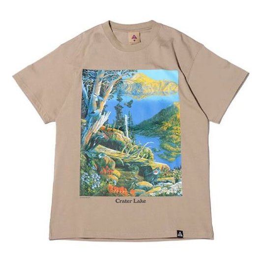 Nike x ACG Crater Lake Sports Printing Pattern Round Neck Short Sleeve Khaki DA4878-247