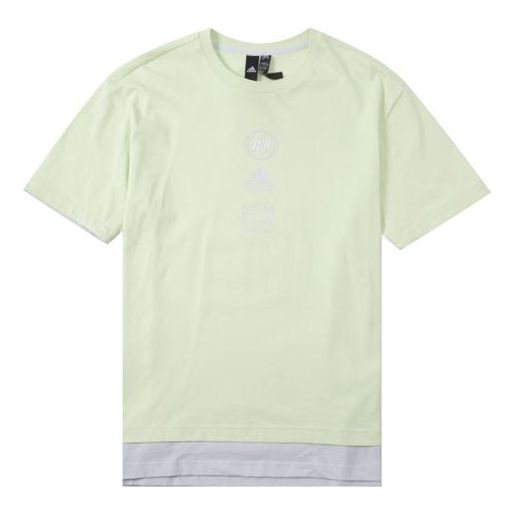 adidas St Gfxrlx Tee Athleisure Casual Sports Round Neck Short Sleeve Orange Green HE9923