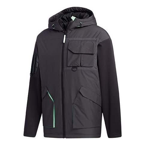 adidas Urban Pad Jkt Outdoor Sport Reflective Jacket Men Black GV3518