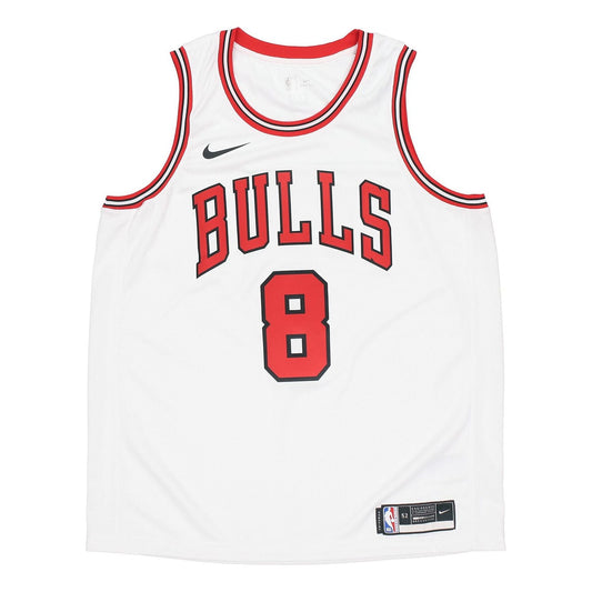 Men's Nike NBA Swingman SW Fan Edition 2020 Season Chicago Bulls Zach Lavine No. 8 Basketball Sports White Jersey CW3586-105