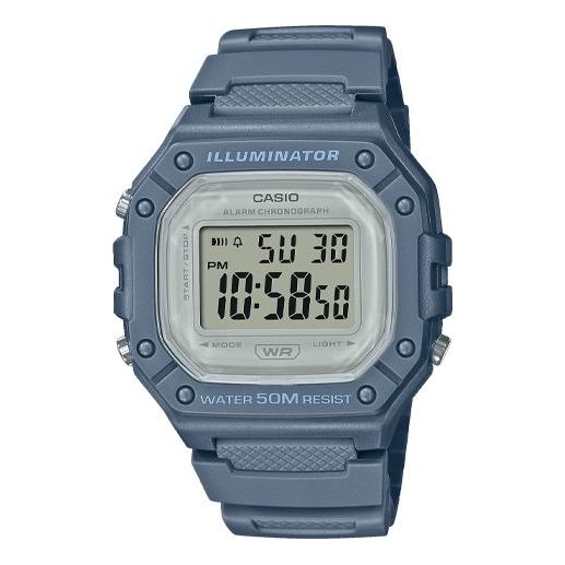 Men's CASIO Fashion Stylish Sports 50m Waterproof Haze Blue Watch Mens Digital W-218HC-2AV