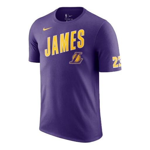 Nike NBA Los Angeles Lakers LeBron James Sports Short Sleeve Purple AH0078-551