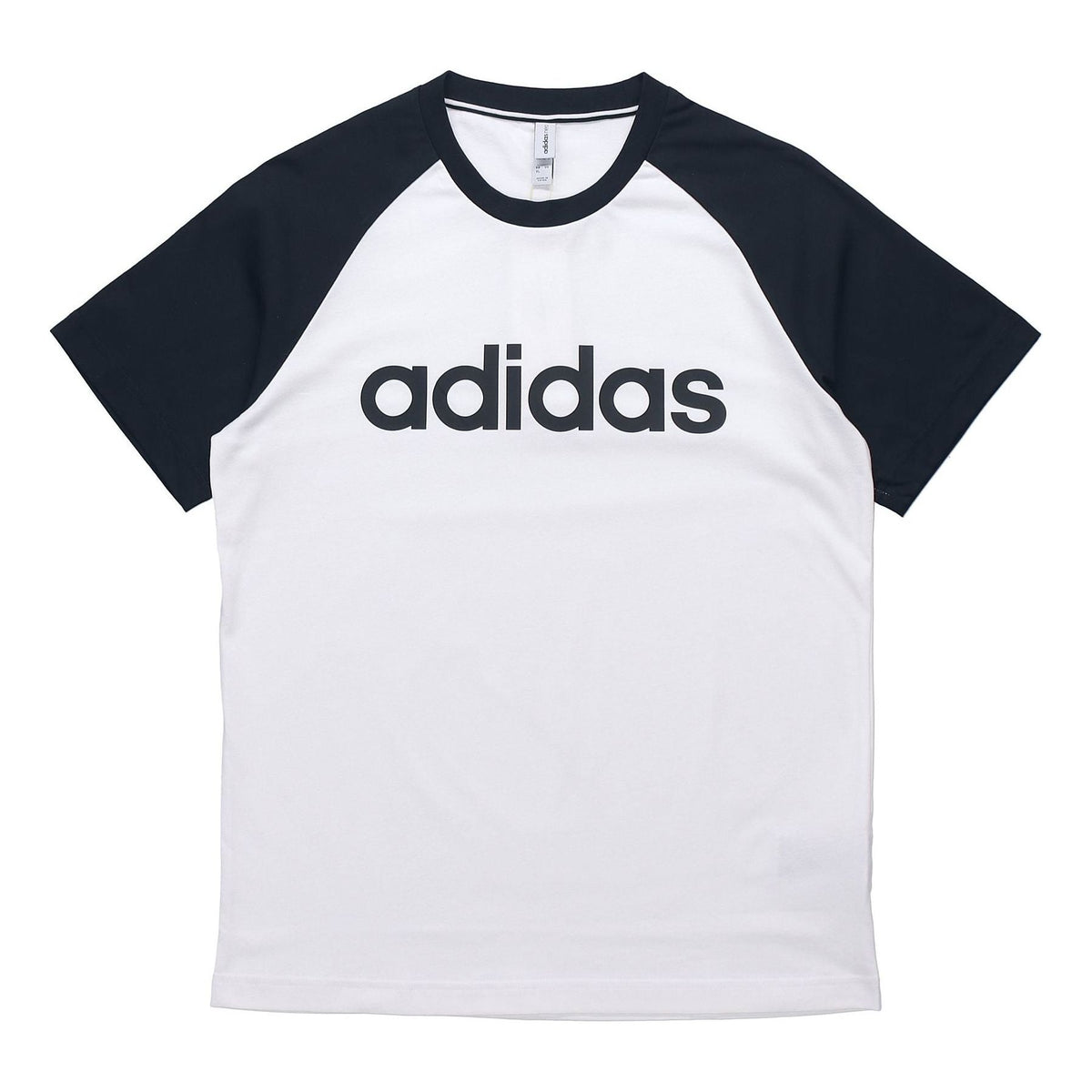 adidas neo M Esntl Rgln T Logo Printing Colorblock Sports Short Sleeve White GJ8945