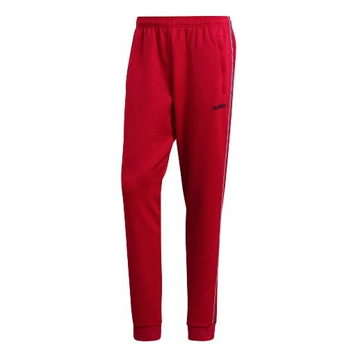 adidas M C90 TP logo Printing Bundle Feet Casual Sports Long Pants Red EJ9676