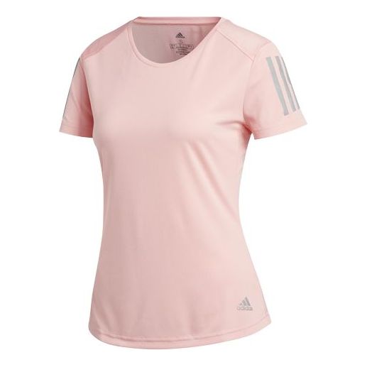 (WMNS) adidas Own The Run Tee Reflective Printing Sports Short Sleeve Pink FL7815